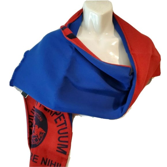 GUCCI Scarf Red blue Printed Wool Perpetuum Long - Picture 2 of 5